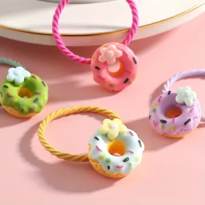 10PCS Donut Flower Resin Hair Ties Set