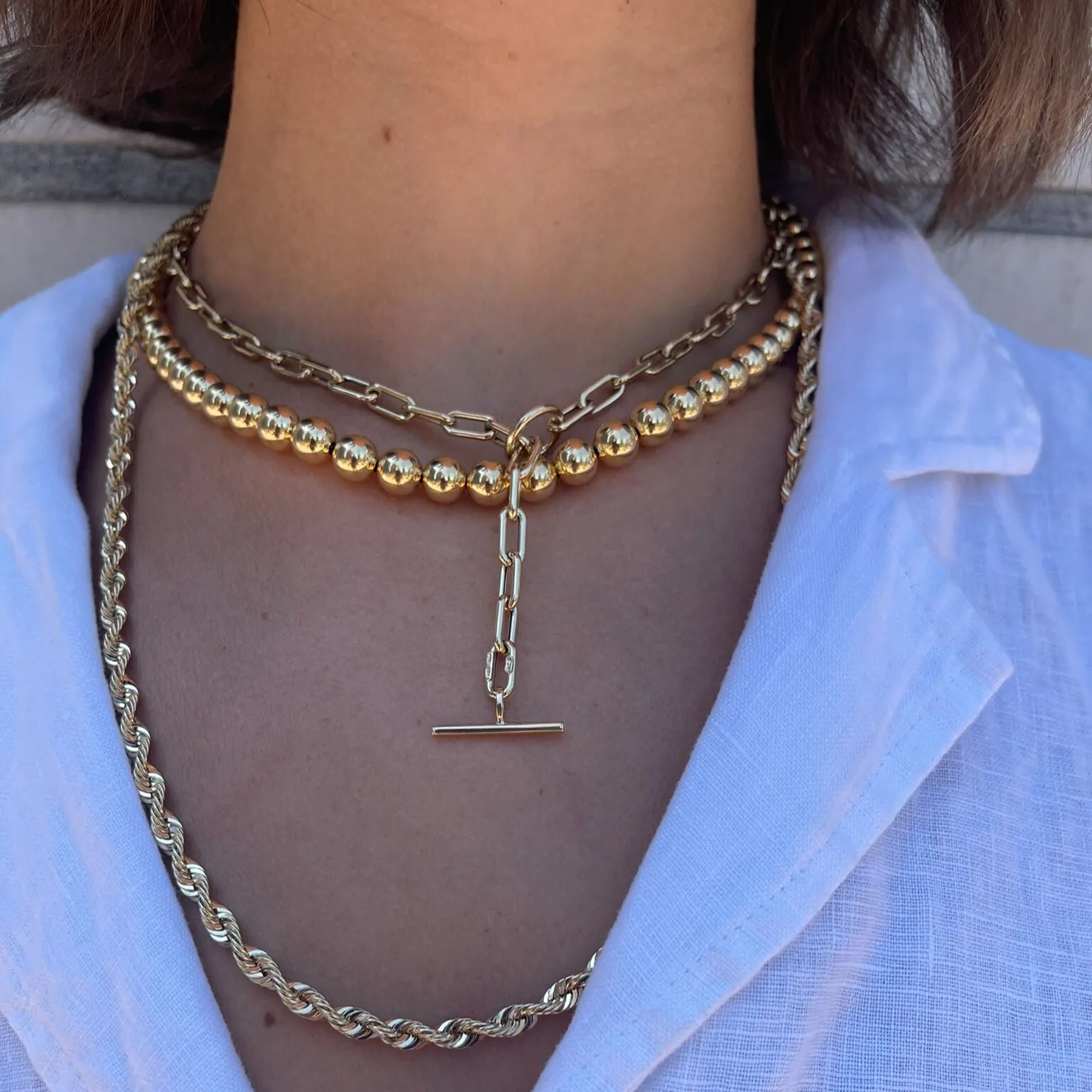 14K Gold Graduated Ball Necklace