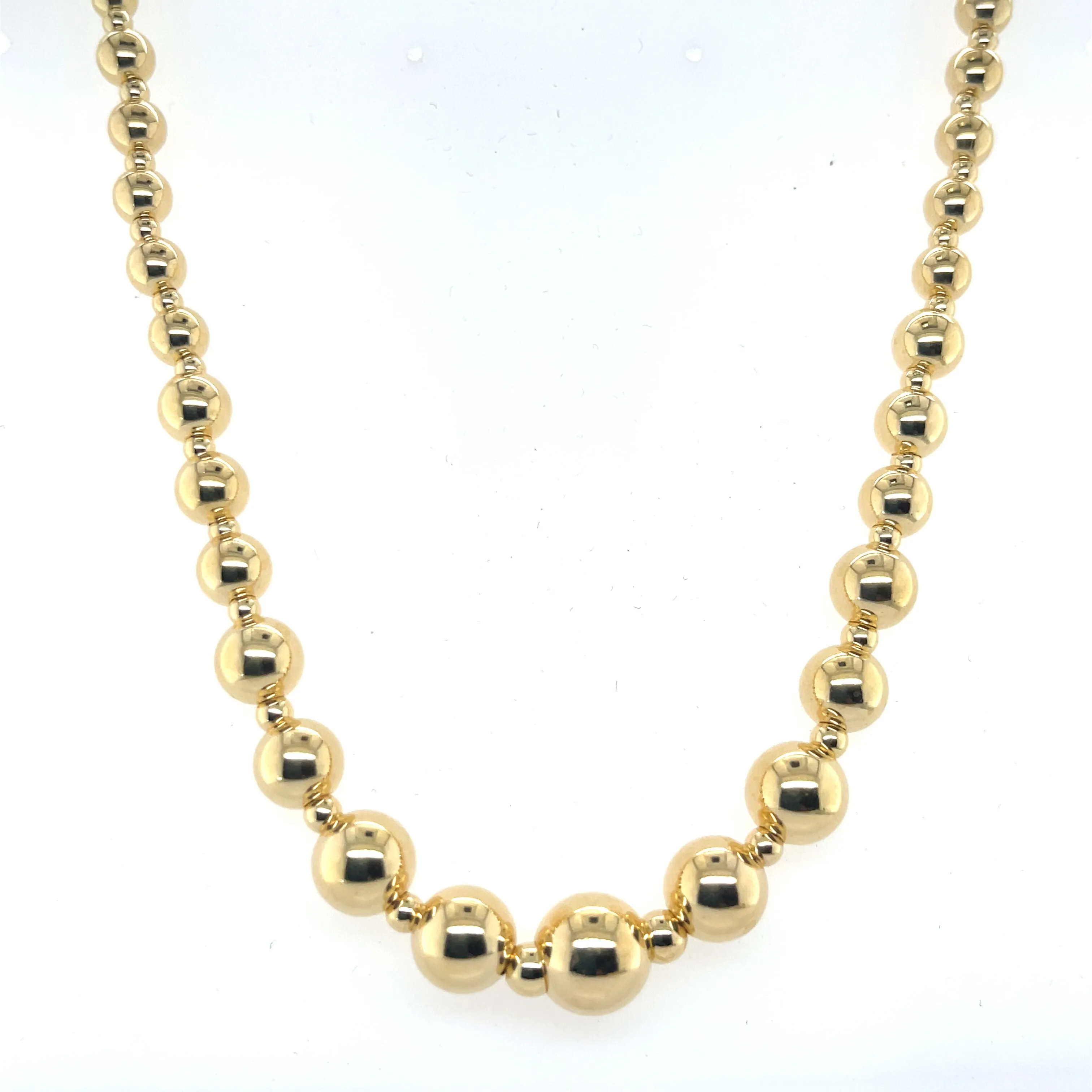 14K Gold Graduated Ball Necklace