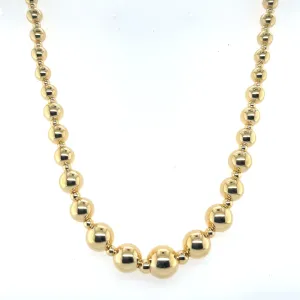 14K Gold Graduated Ball Necklace