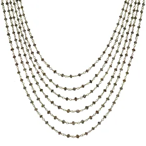 18K Gold 6 Strand Brown Diamond Chain