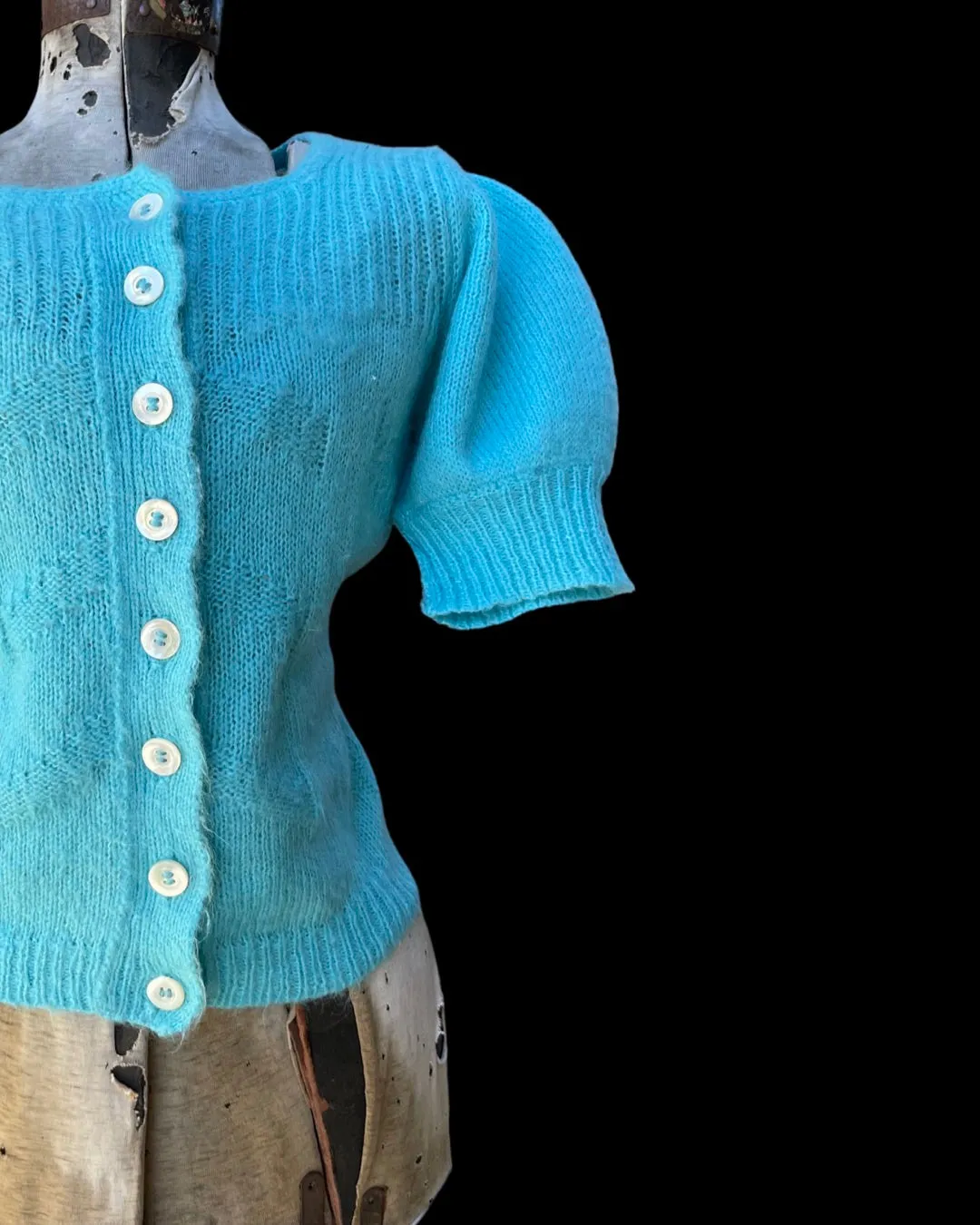 1930s Angora Fuzzy Knit Sweater