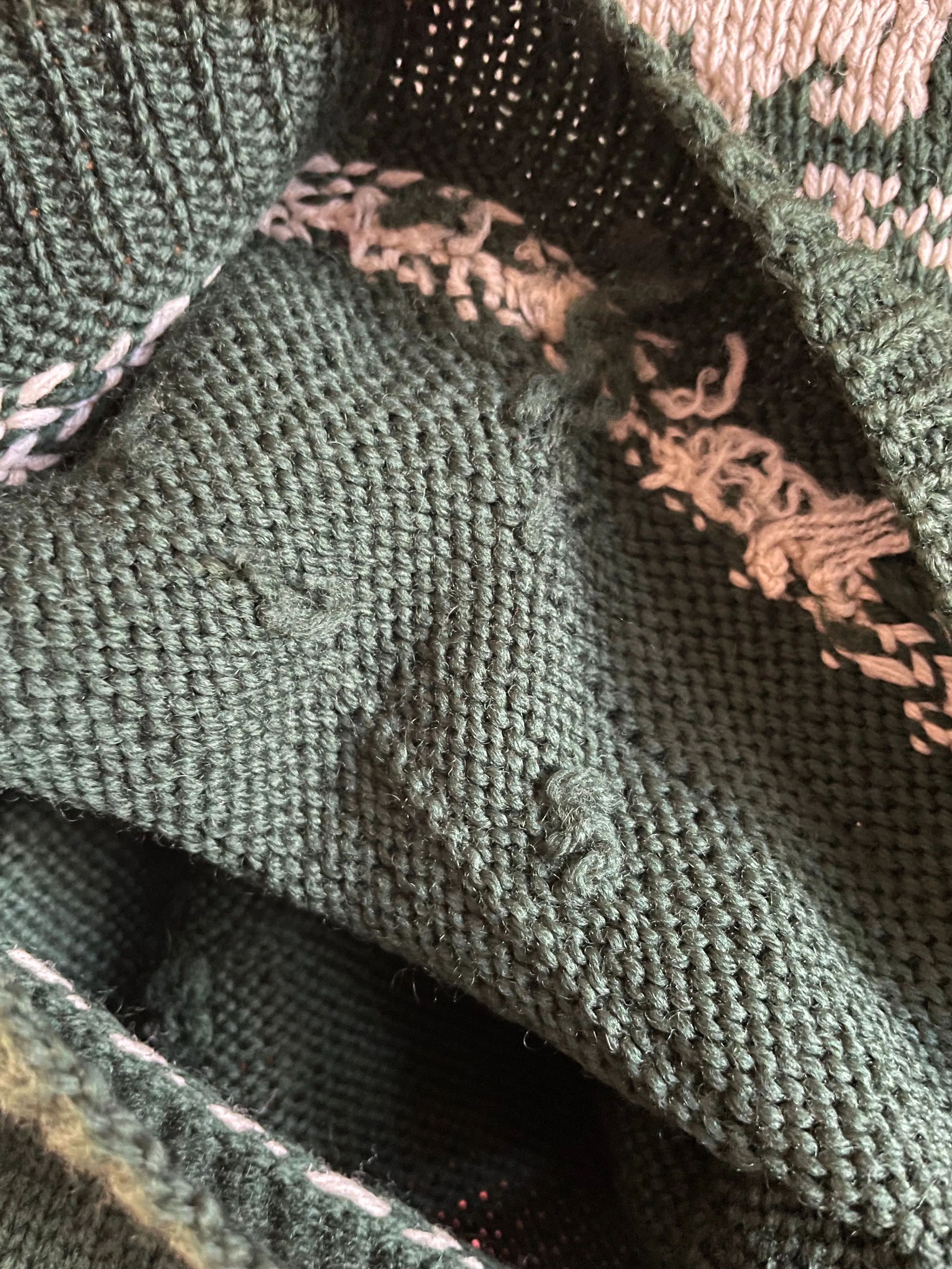 1940s Novelty Wool Cropped Knit Sweater