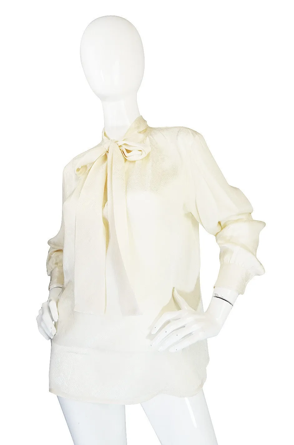 1970s Snake Printed Silk Yves Saint Laurent Top