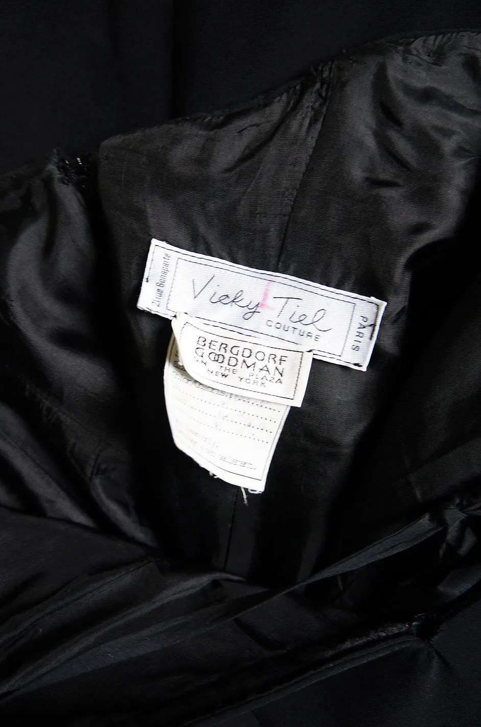 1980s Plunged Vicky Tiel Mini Dress