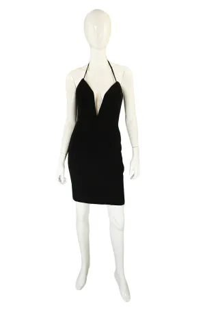 1980s Plunged Vicky Tiel Mini Dress