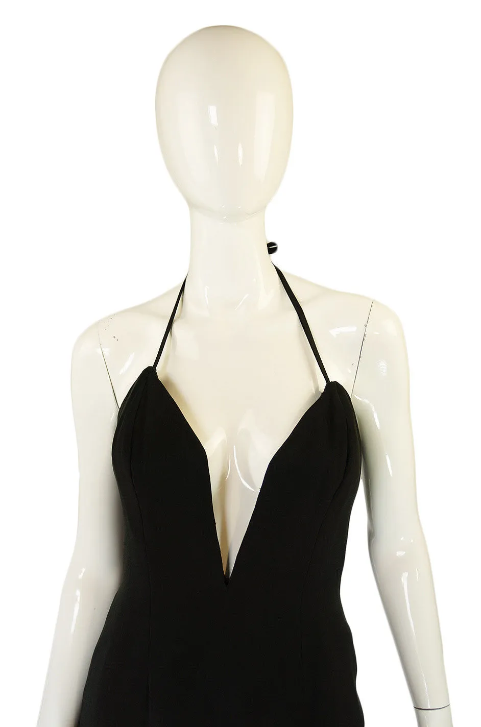 1980s Plunged Vicky Tiel Mini Dress
