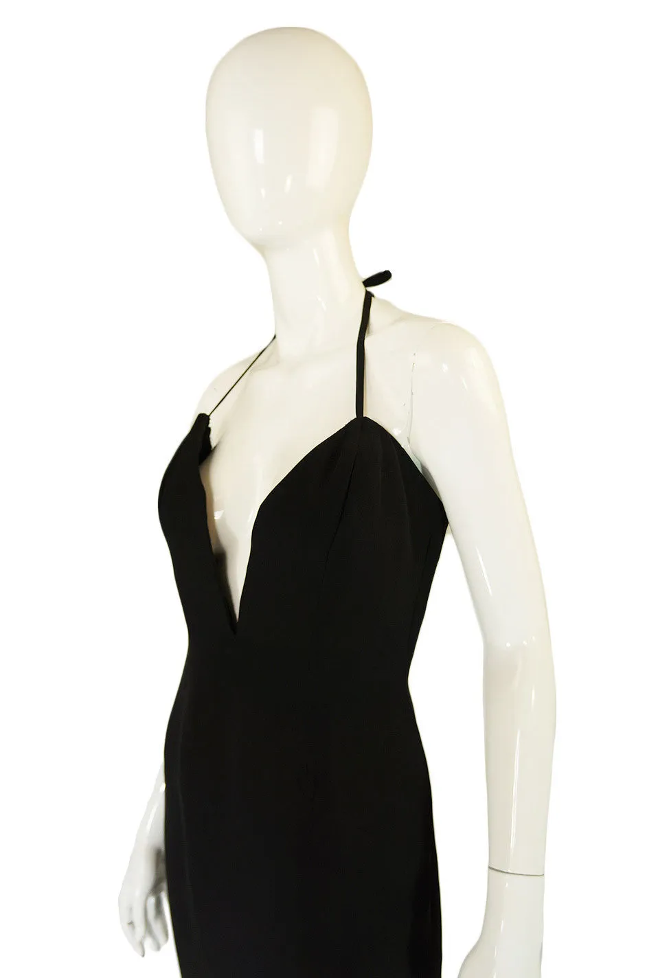 1980s Plunged Vicky Tiel Mini Dress