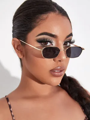 1pc Metal Frame Tinted Lens Sunglasses