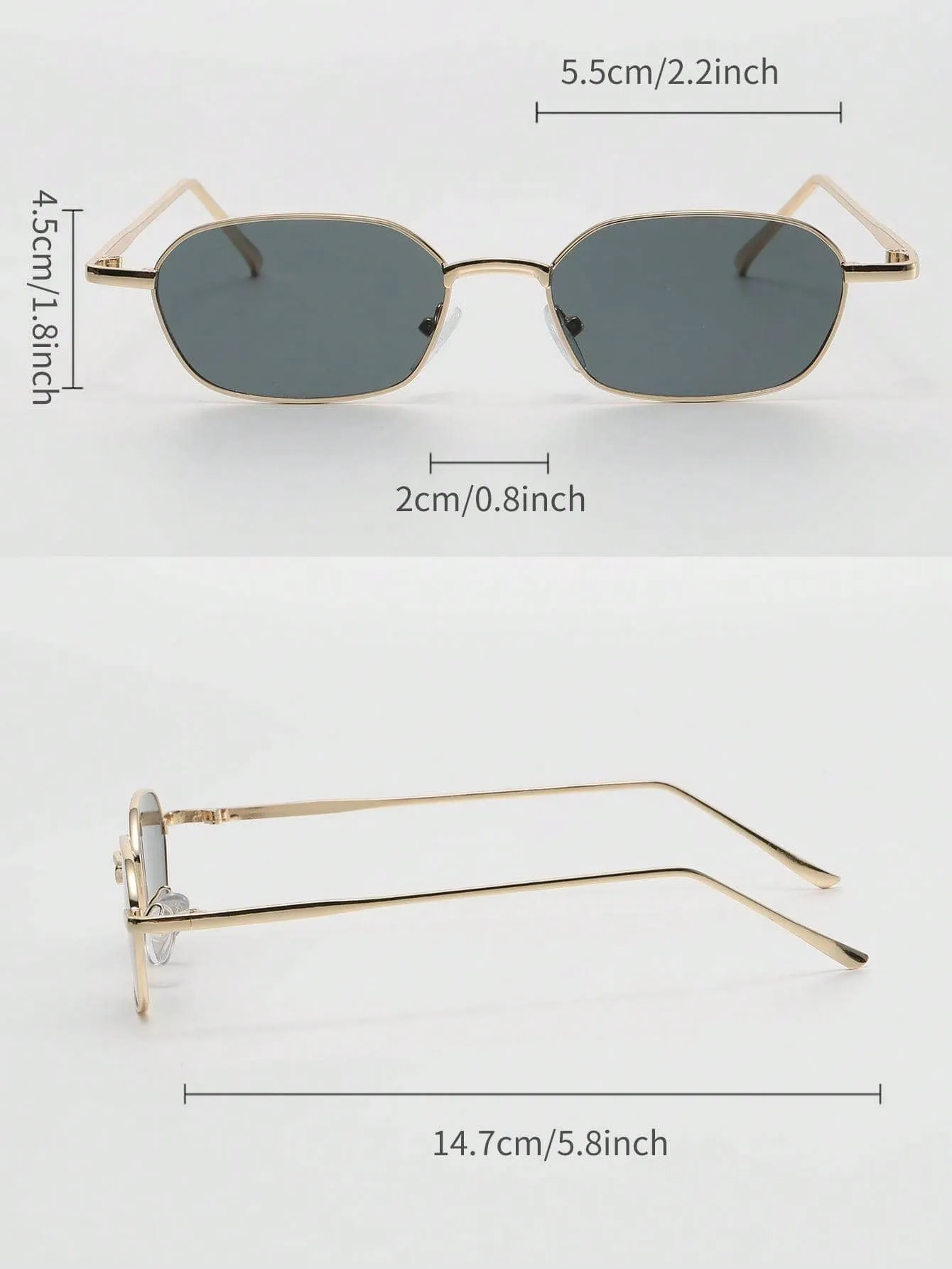 1pc Metal Frame Tinted Lens Sunglasses
