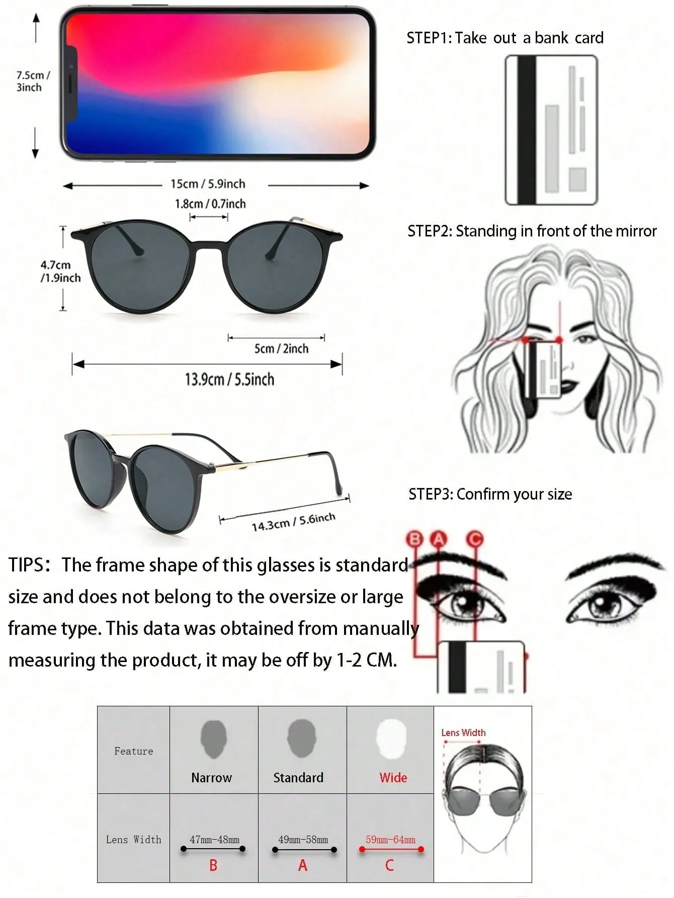 1pc Round Frame Vintage Boho Sunglasses