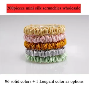 200 pieces mini silk scrunchies wholesale mix colors