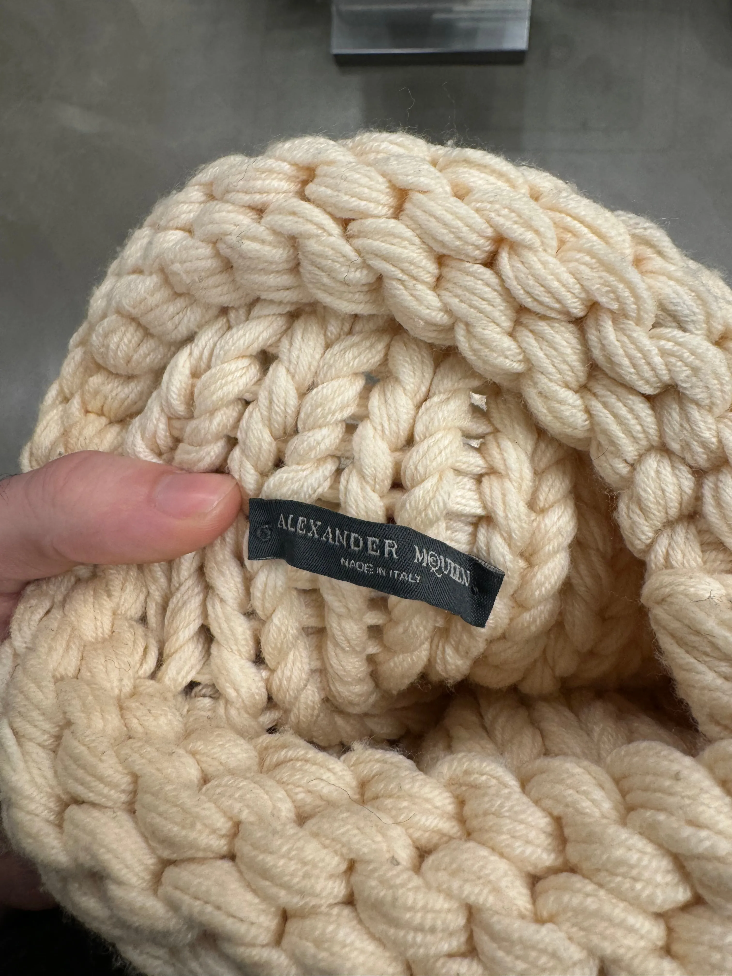 2000s Alexander McQueen hand made thick asymmetrical knit