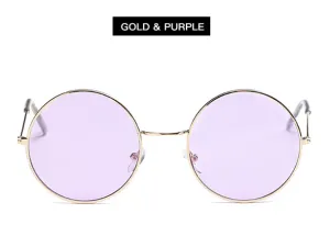 2017 New Women Men Round Sunglasses Steampunk Shades MultiColor Gradient Mirror Lens Goggles Designer Vintage Sun Glasses