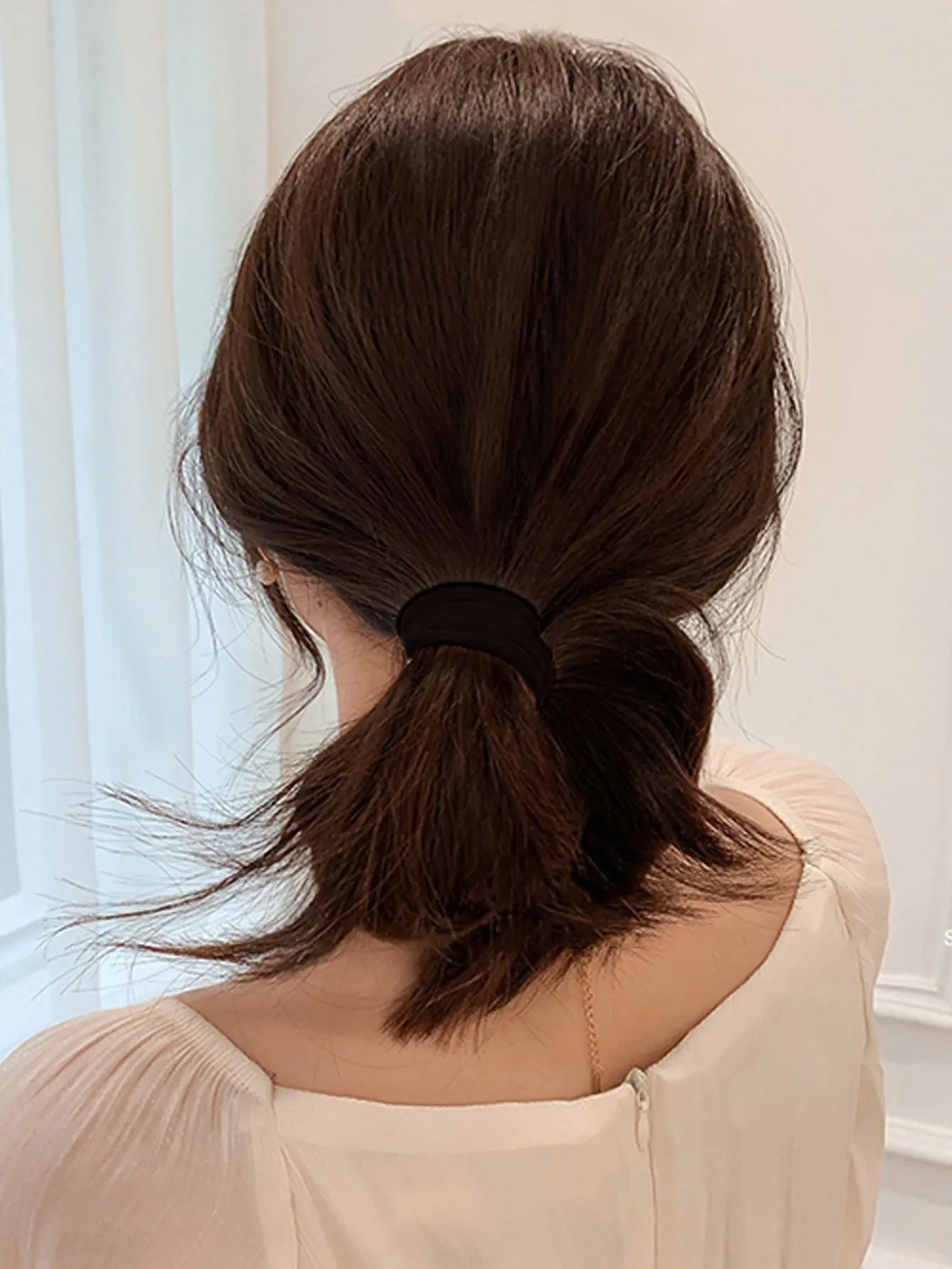 20pcs Elegant Minimalist Scrunchies Set, Black & Brown Hair Ties Ponytail