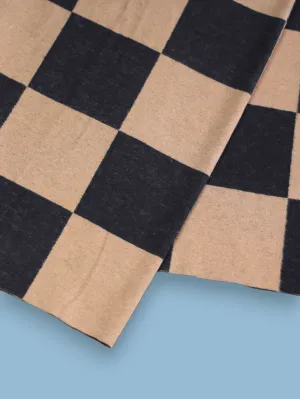 25x140 cm // Square Jacquard Knit - Black/Camel