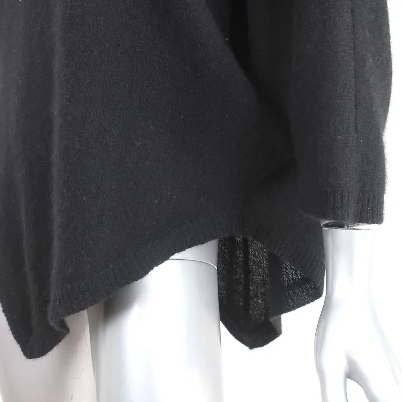 360 Cashmere Pointed-Hem Sweater Black Size Medium Dolman Sleeve Pullover