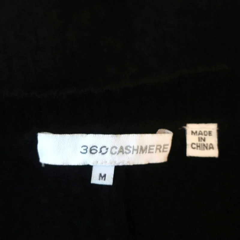 360 Cashmere Pointed-Hem Sweater Black Size Medium Dolman Sleeve Pullover