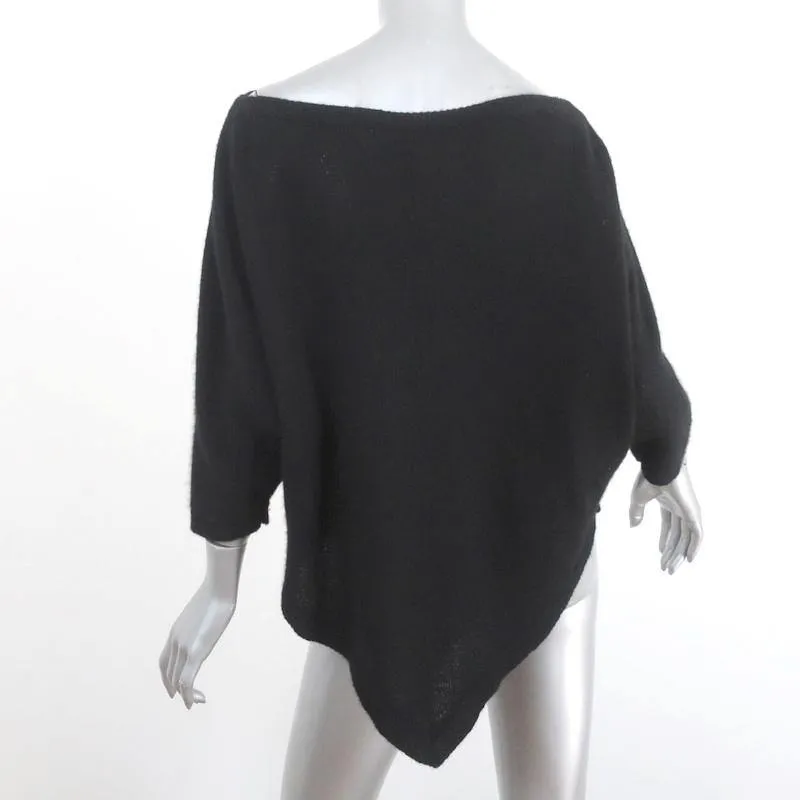 360 Cashmere Pointed-Hem Sweater Black Size Medium Dolman Sleeve Pullover