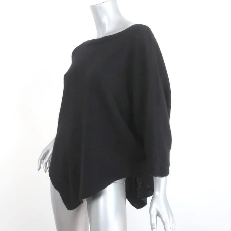 360 Cashmere Pointed-Hem Sweater Black Size Medium Dolman Sleeve Pullover