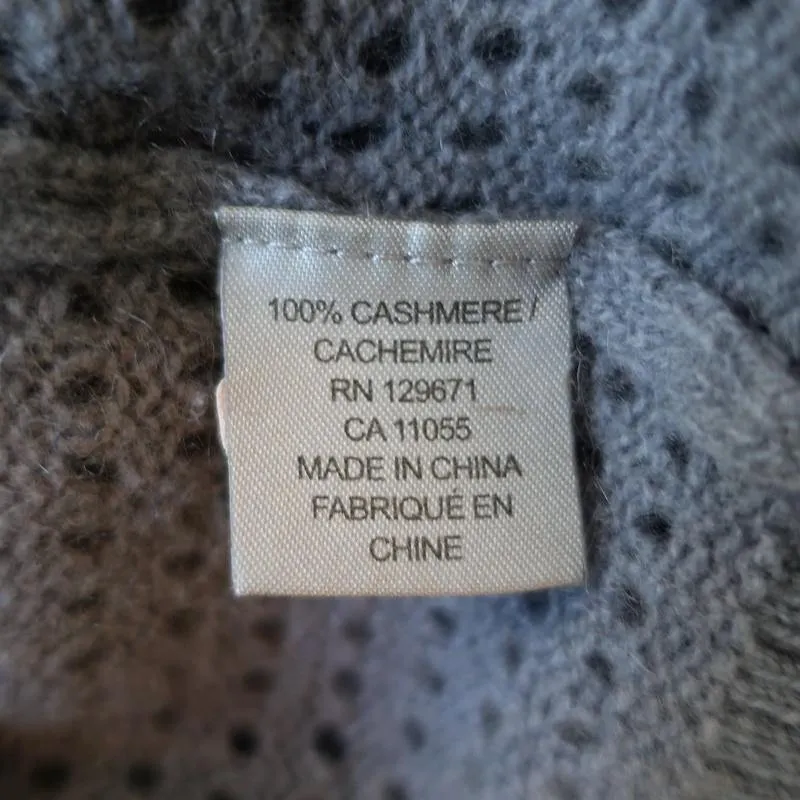 360 Cashmere Sweater Blue Perforated Knit Size Small Raglan Pullover