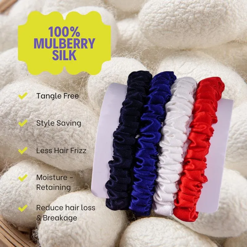 4 Pack Mini Silk Hair Ties - Vividly - dropshipping