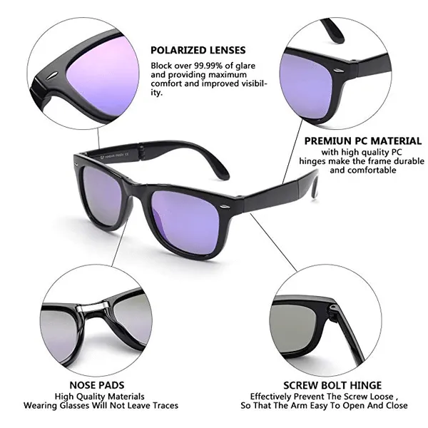6 Pieces, 12 Pieces or 24 Pieces Polarized Folding Sunglasses