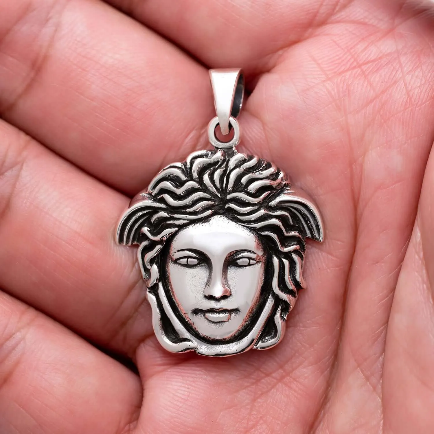 925 Sterling Silver Medusa Pendant from Greek Mythology