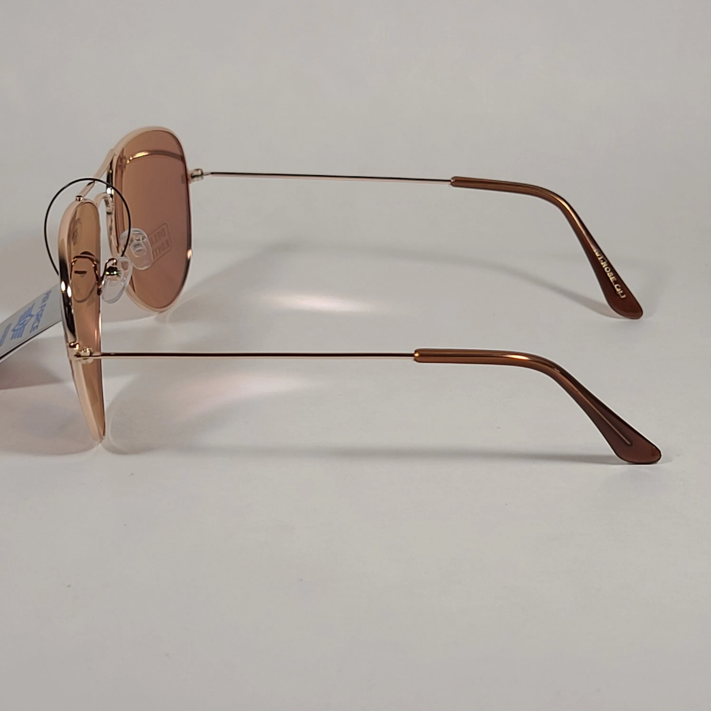 Air Force TOP ACE Aviator Sunglasses Rose Gold Wire Metal Frame Rose Flash Lens