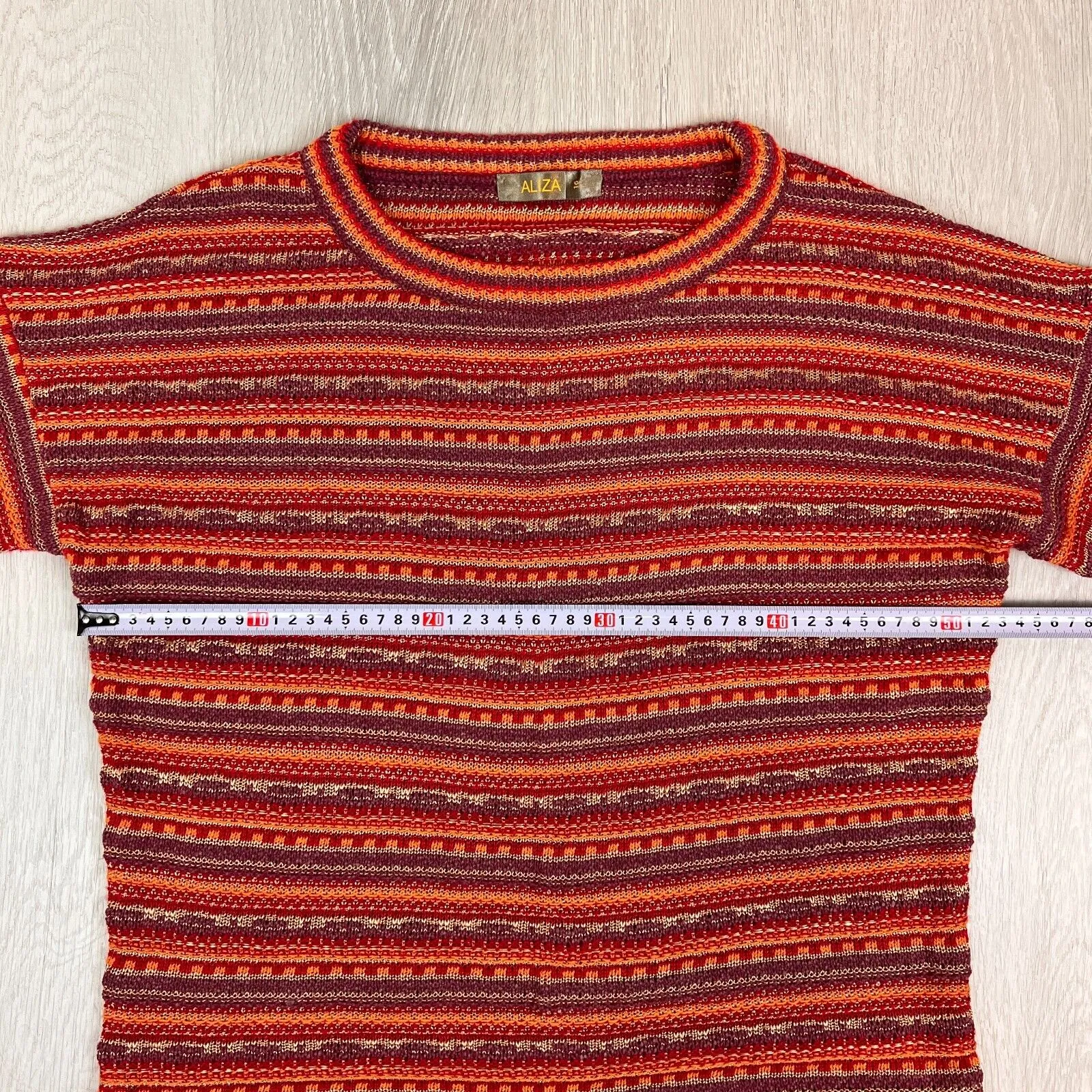Aliza Womens Striped Knitted Pullover Sweater Jumper Size 16