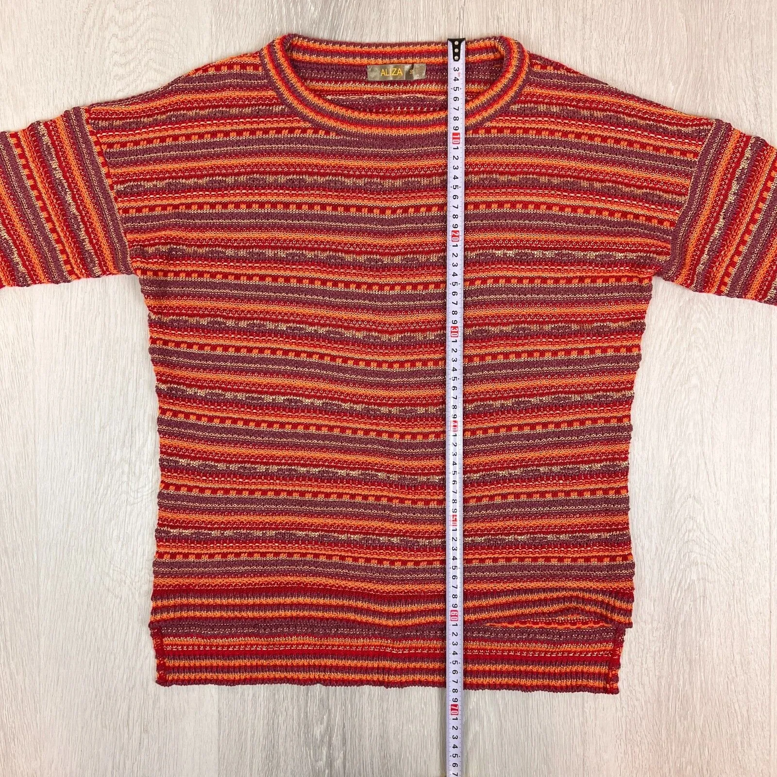 Aliza Womens Striped Knitted Pullover Sweater Jumper Size 16