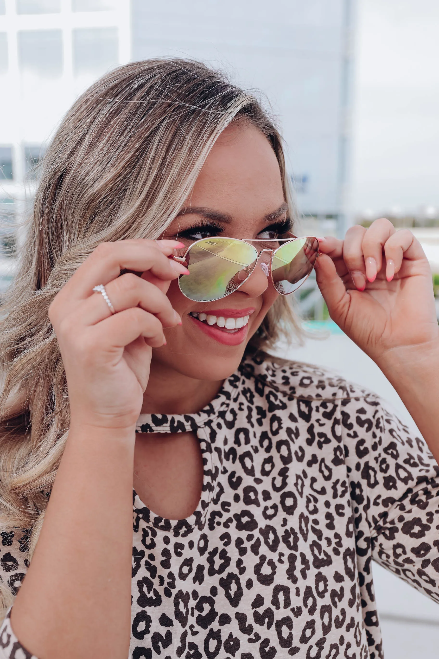 All About Aviator Sunglasses - Blue x Green