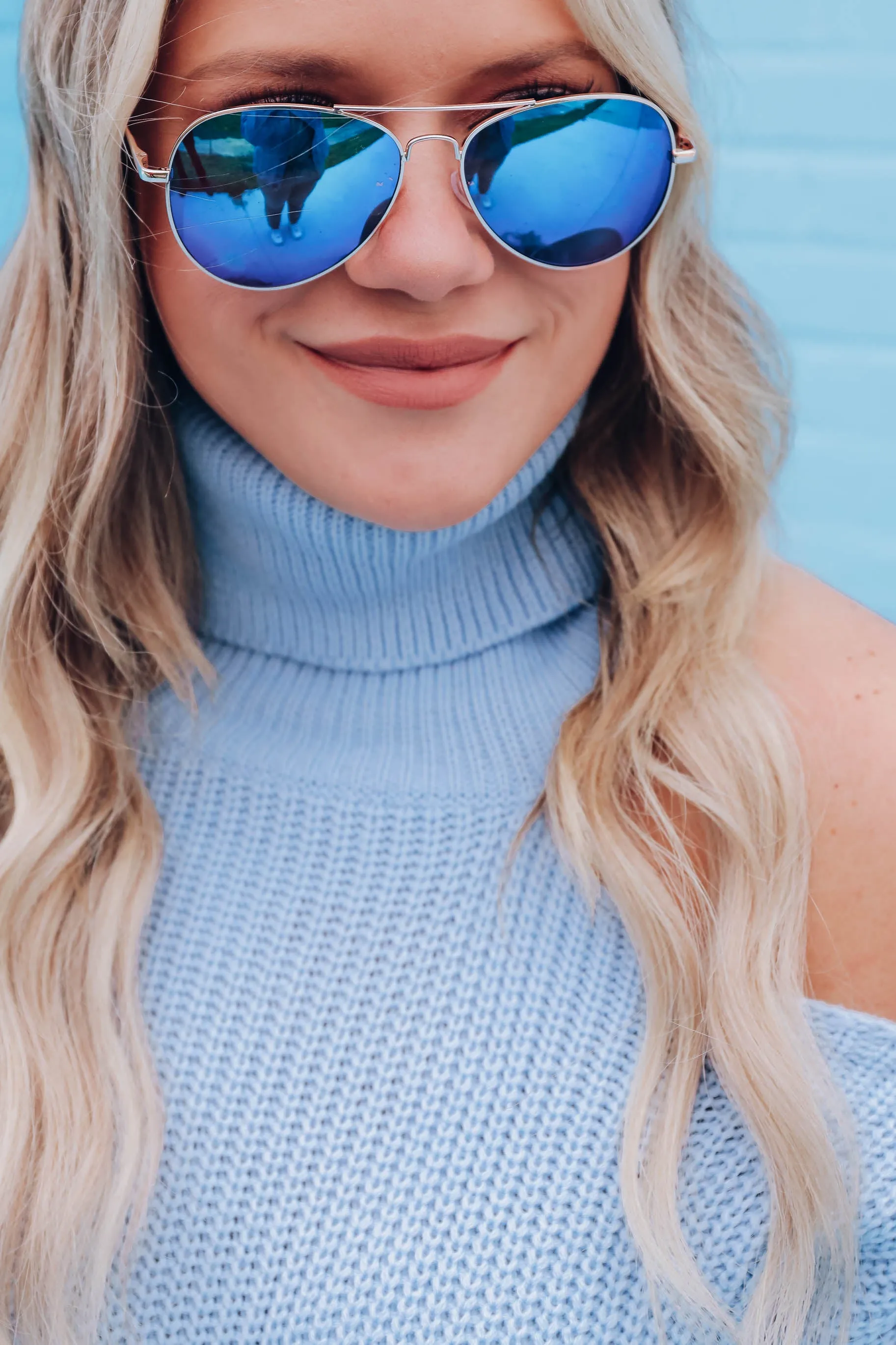 All About Aviator Sunglasses - Blue