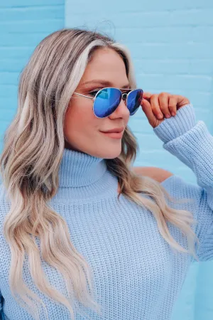 All About Aviator Sunglasses - Blue
