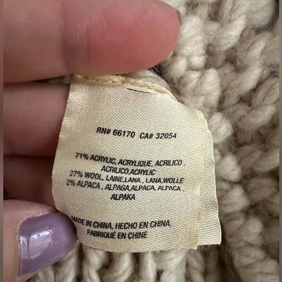 Anthropologie Aurora Zip Cardigan by Angel Of The North Wool Alpaca Blend Chunky