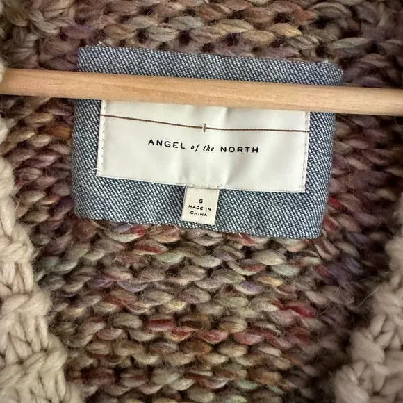 Anthropologie Aurora Zip Cardigan by Angel Of The North Wool Alpaca Blend Chunky
