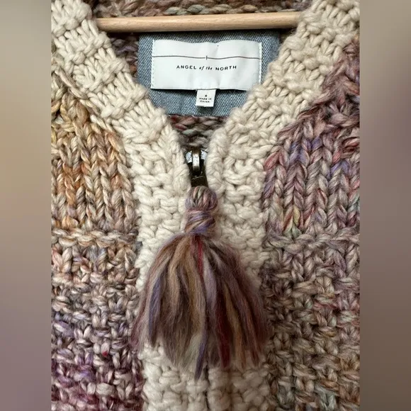 Anthropologie Aurora Zip Cardigan by Angel Of The North Wool Alpaca Blend Chunky