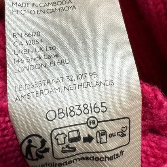 Anthropologie Maeve The Tillie V-Neck Pullover Chunky Knit Sweater Pink S