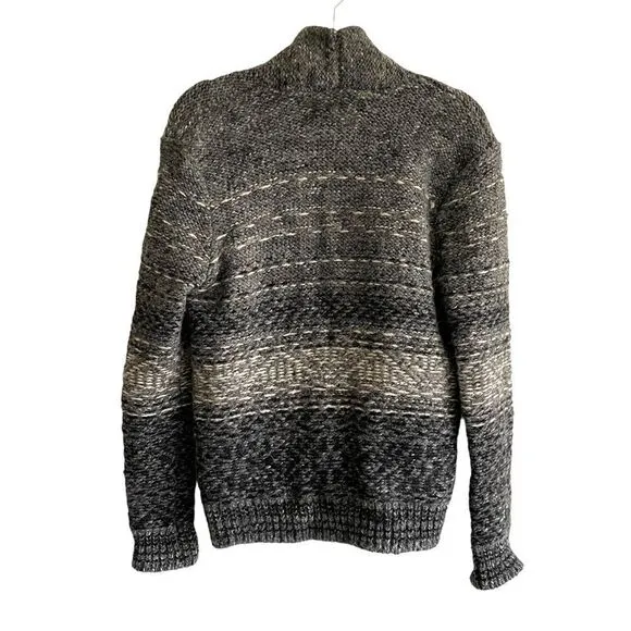 ARITZIA Wilfred Wool Alpaca Chunky Knit Toggle Button Cardigan Sweater Gray L