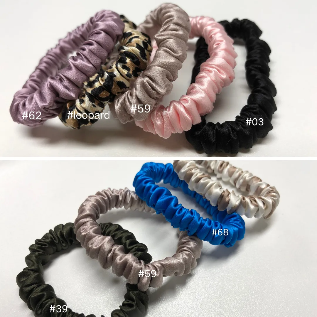 Army Green silk scrunchies mini