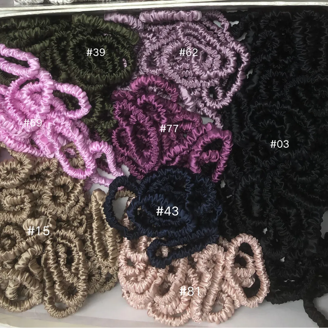 Army Green silk scrunchies mini