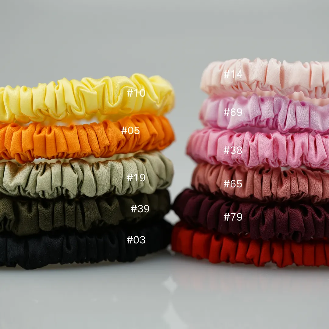 Army Green silk scrunchies mini