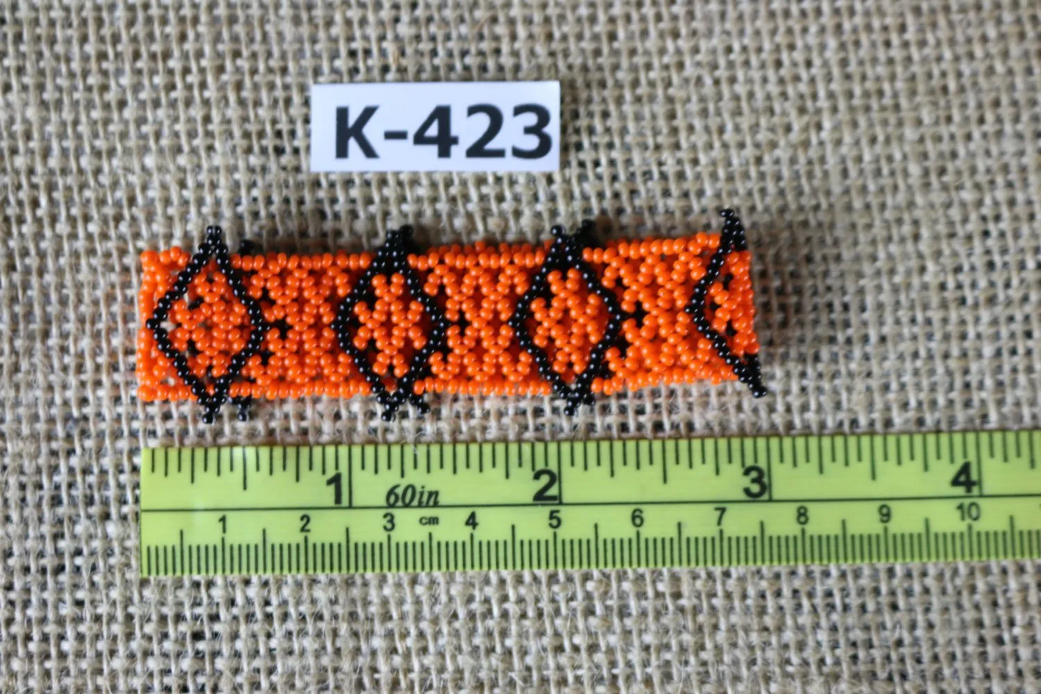 Art# K423  3  inch. Original Kayapo Traditional Peyote stitch Beaded Bracelet from Brazil