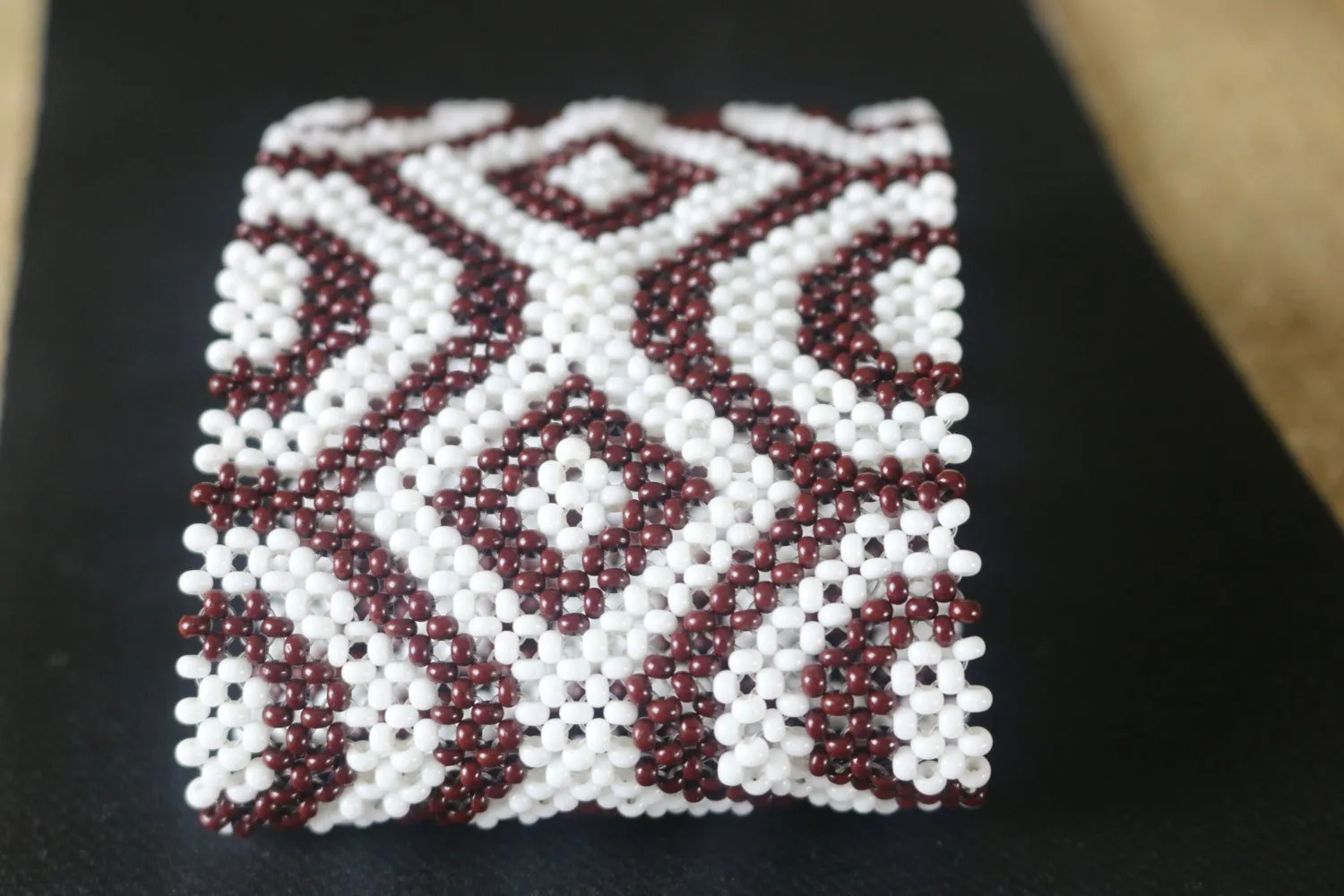 Art# K70  3.5  inch Original Kayapo Traditional Peyote stitch Beaded Bracelet from Brazil.