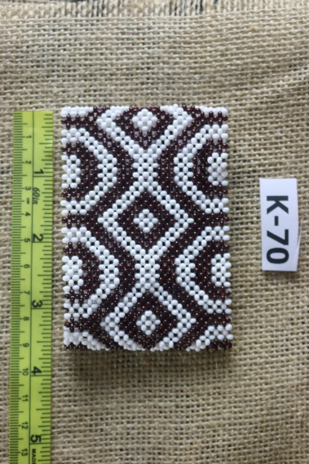 Art# K70  3.5  inch Original Kayapo Traditional Peyote stitch Beaded Bracelet from Brazil.
