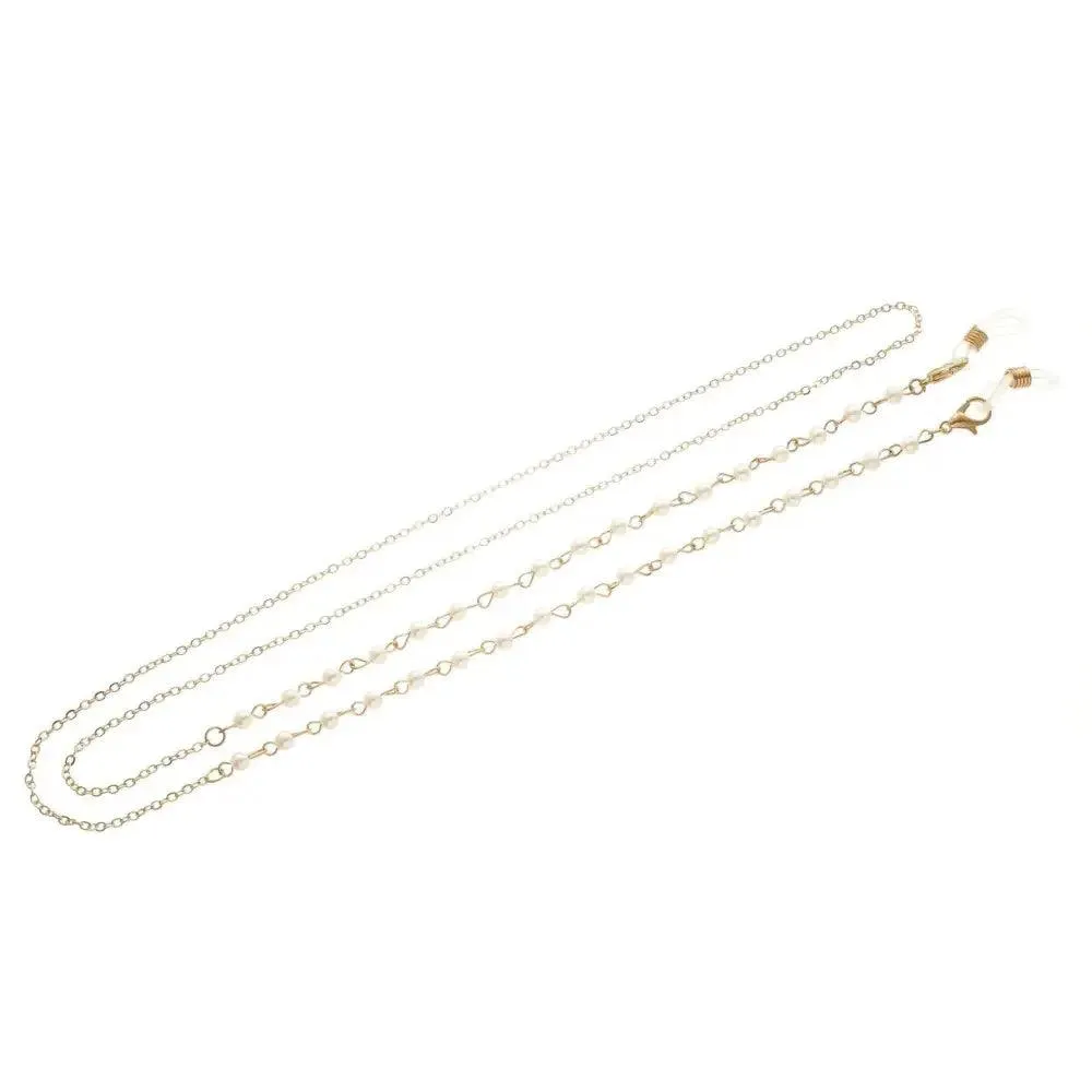 Attractive Glasses Chain for Women Metal Sunglasses Cords Casual Pearl Beaded Eyeglass Chain For  Women