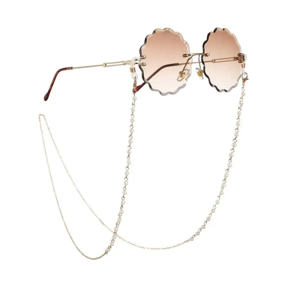 Attractive Glasses Chain for Women Metal Sunglasses Cords Casual Pearl Beaded Eyeglass Chain For  Women