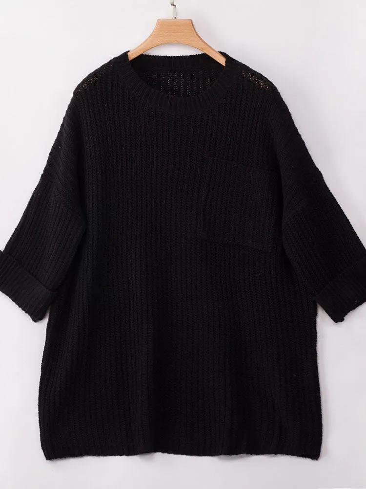 Autumn and Winter Sweater Three-color Long Lazy Wind Knit Sweater