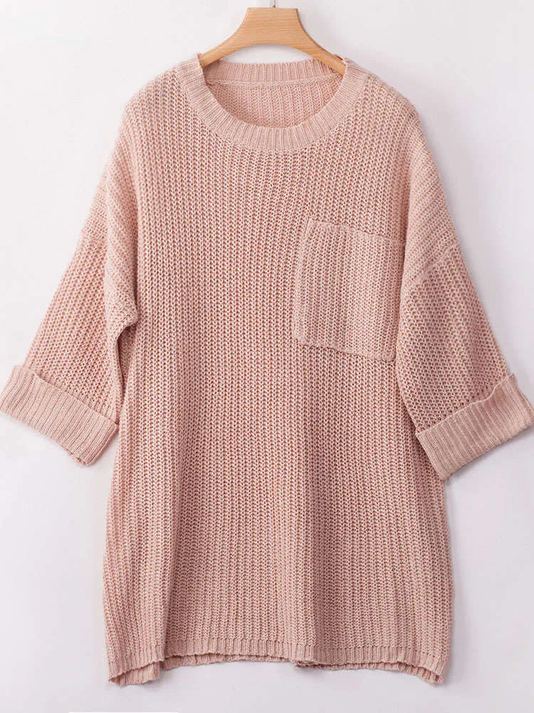 Autumn and Winter Sweater Three-color Long Lazy Wind Knit Sweater