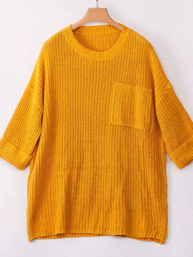 Autumn and Winter Sweater Three-color Long Lazy Wind Knit Sweater